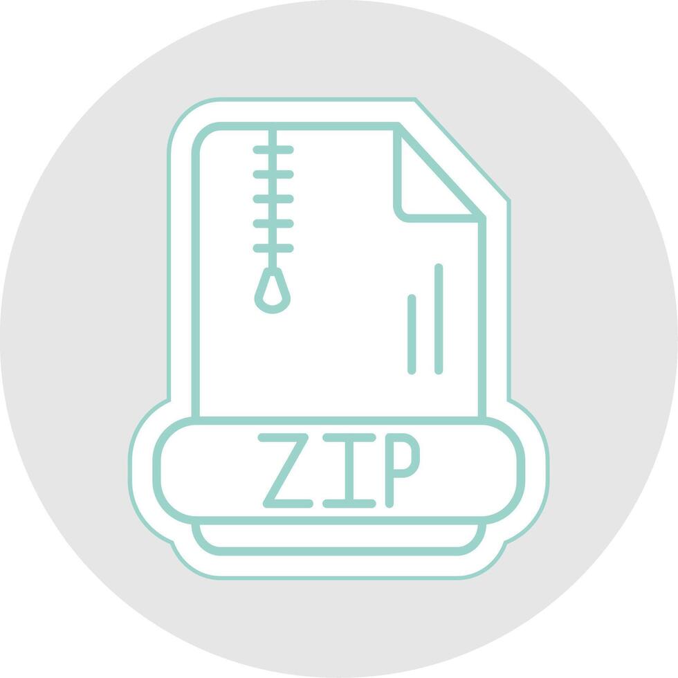 Zip *: français ligne autocollant multicolore icône vecteur