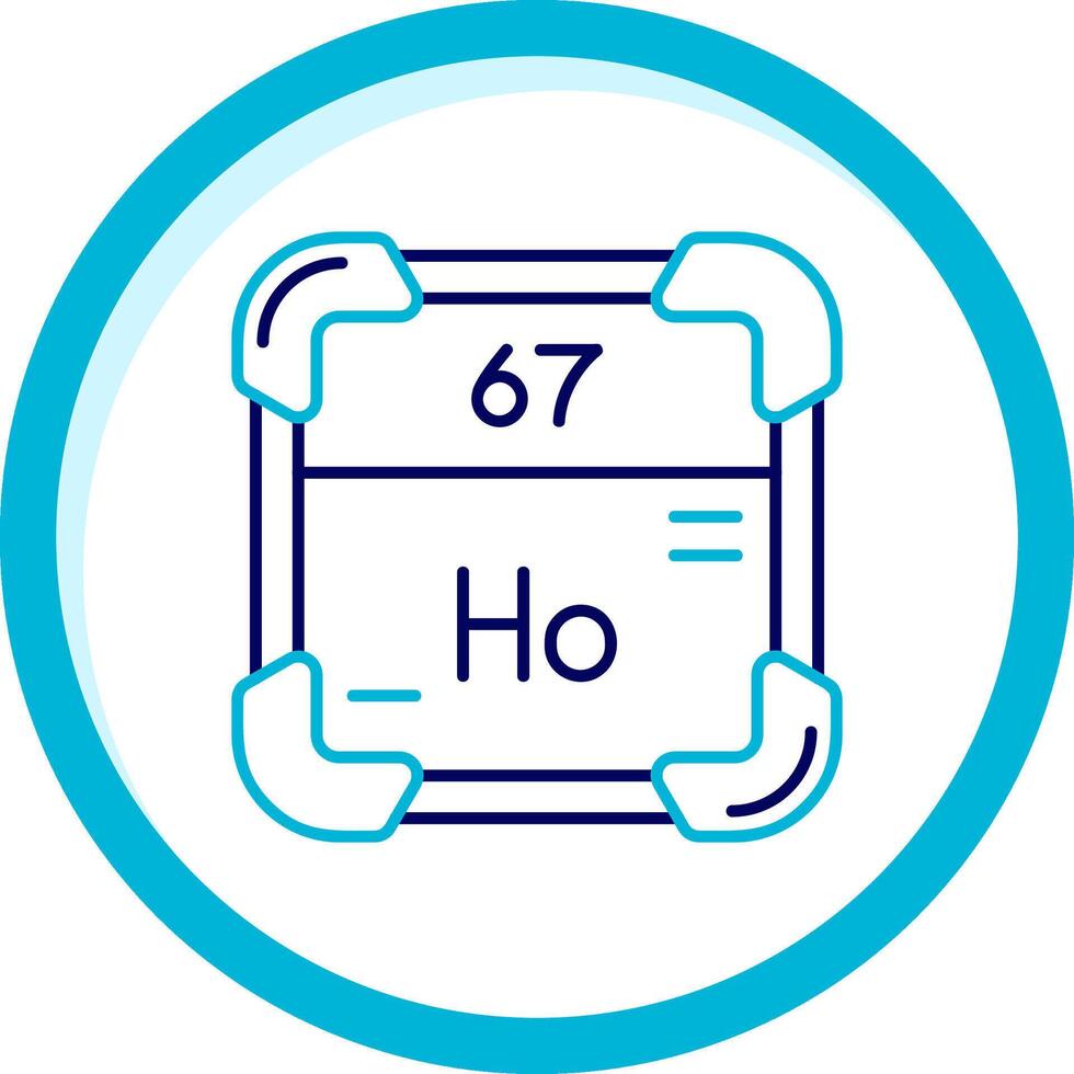 holmium deux Couleur bleu cercle icône vecteur