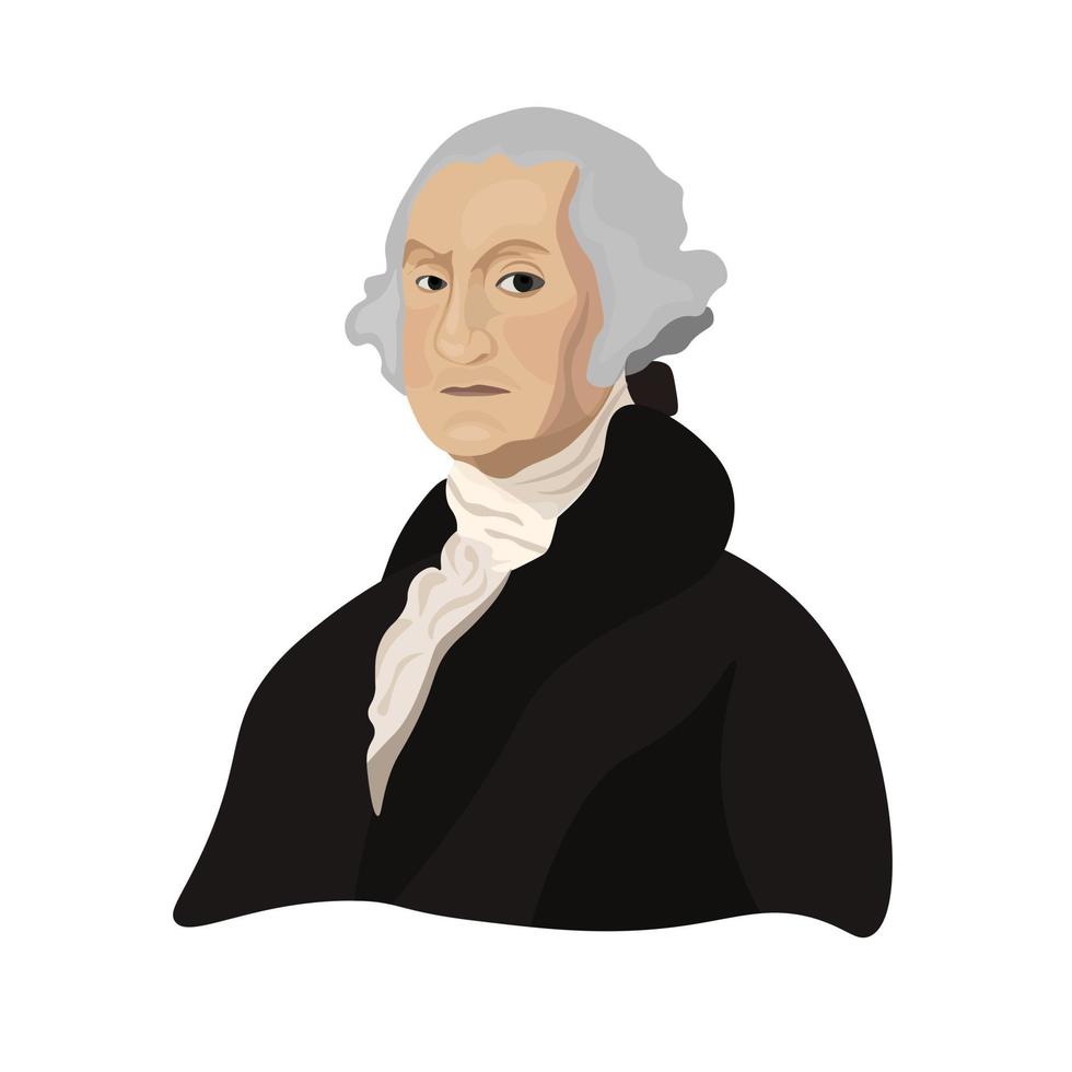 portrait graphique vectoriel de George Washington, le premier président élu des États-Unis