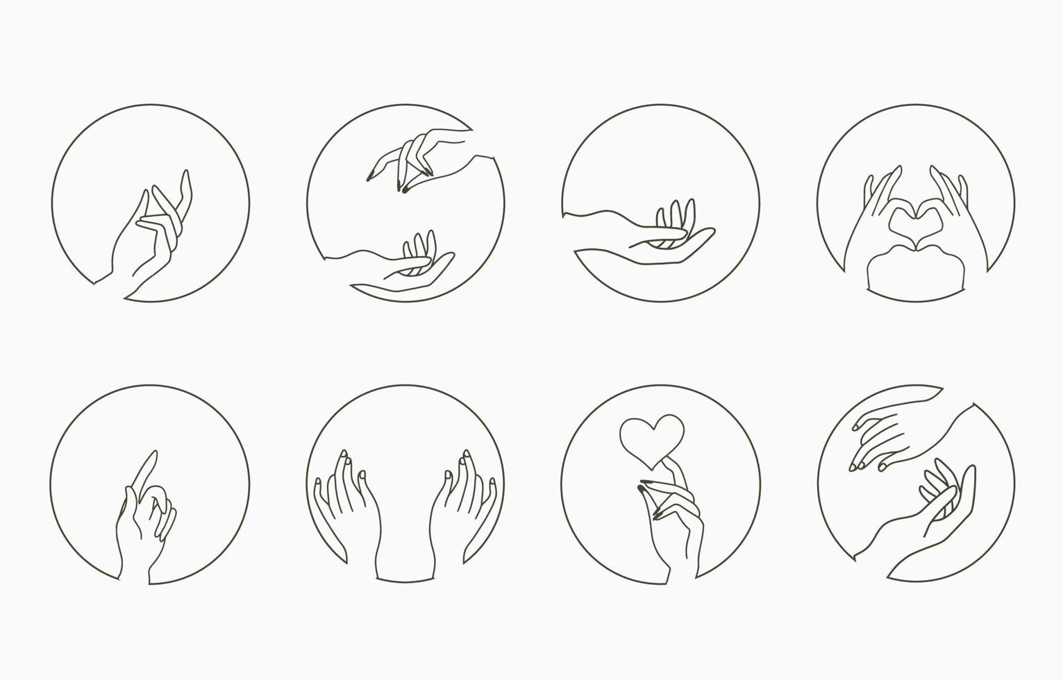 collection occulte de beauté avec main, géométrique, heart.vector illustration pour icône, autocollant, imprimable et tatouage vecteur