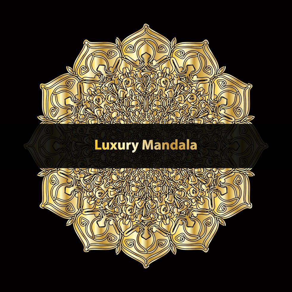 ornement d'or de mandala de luxe vecteur