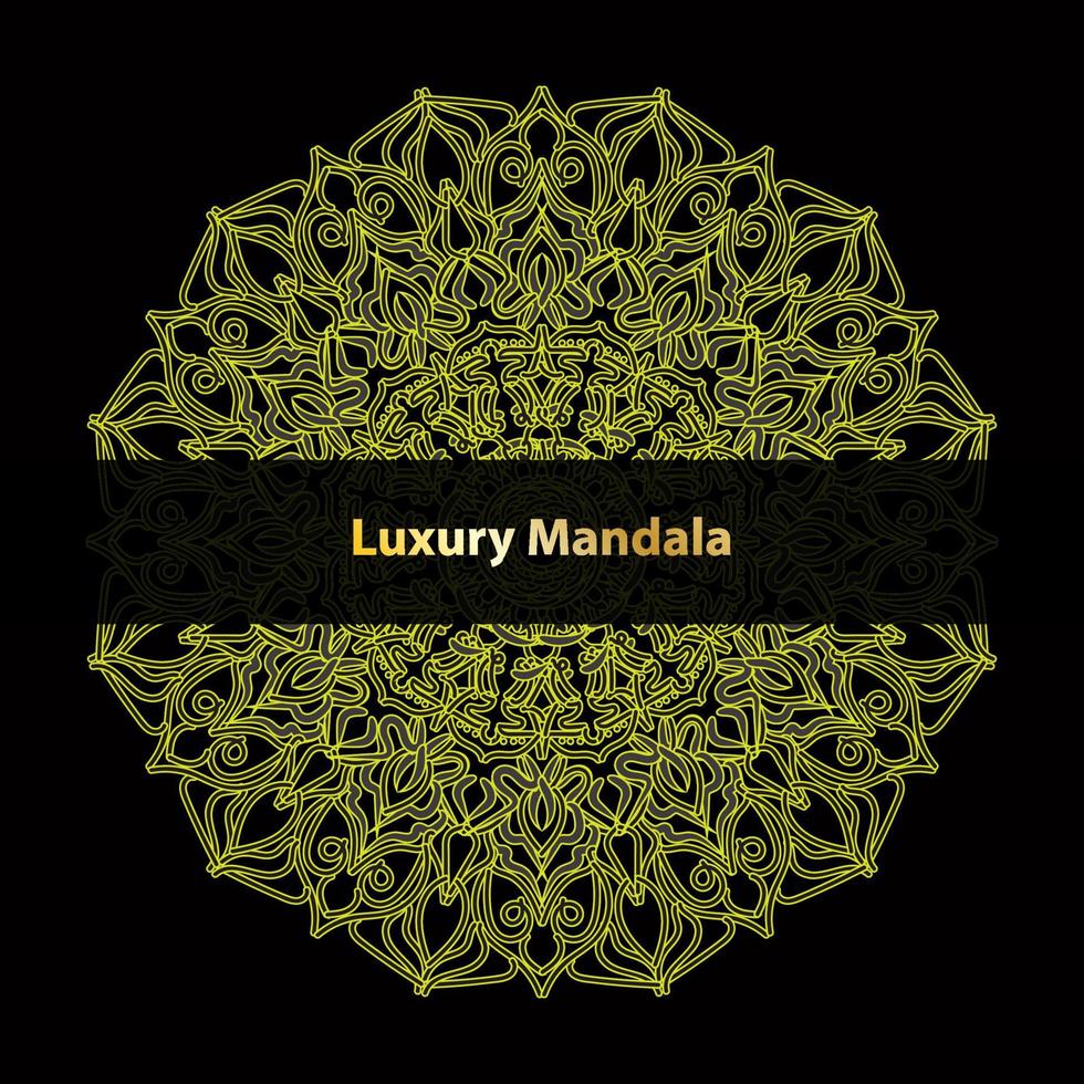 ornement d'or de mandala de luxe vecteur