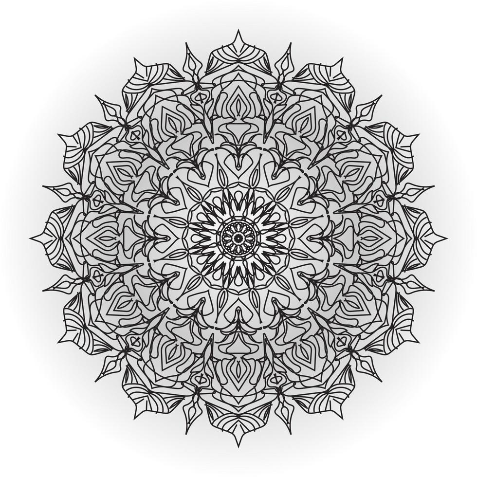 motif circulaire en forme de mandala pour henné, mehndi, tatouages, décorations. décoration décorative dans un style oriental ethnique. page de livre de coloriage. vecteur