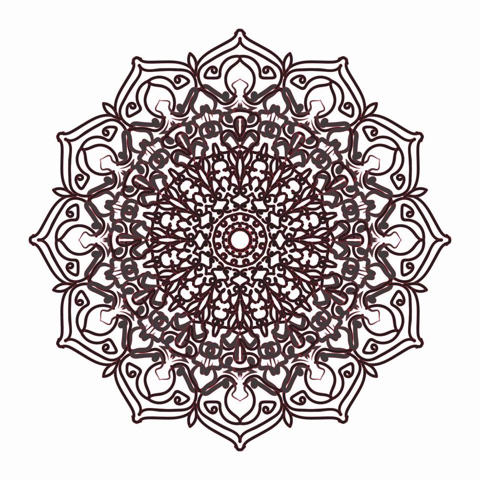 motif circulaire en forme de mandala pour henné, mehndi, tatouages, décorations. décoration décorative dans un style oriental ethnique. page de livre de coloriage. vecteur