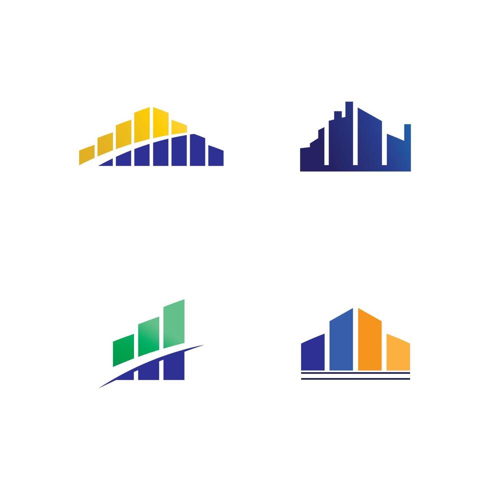 modèle d'icônes de logo vectoriel immobilier et bâtiments résidentiels