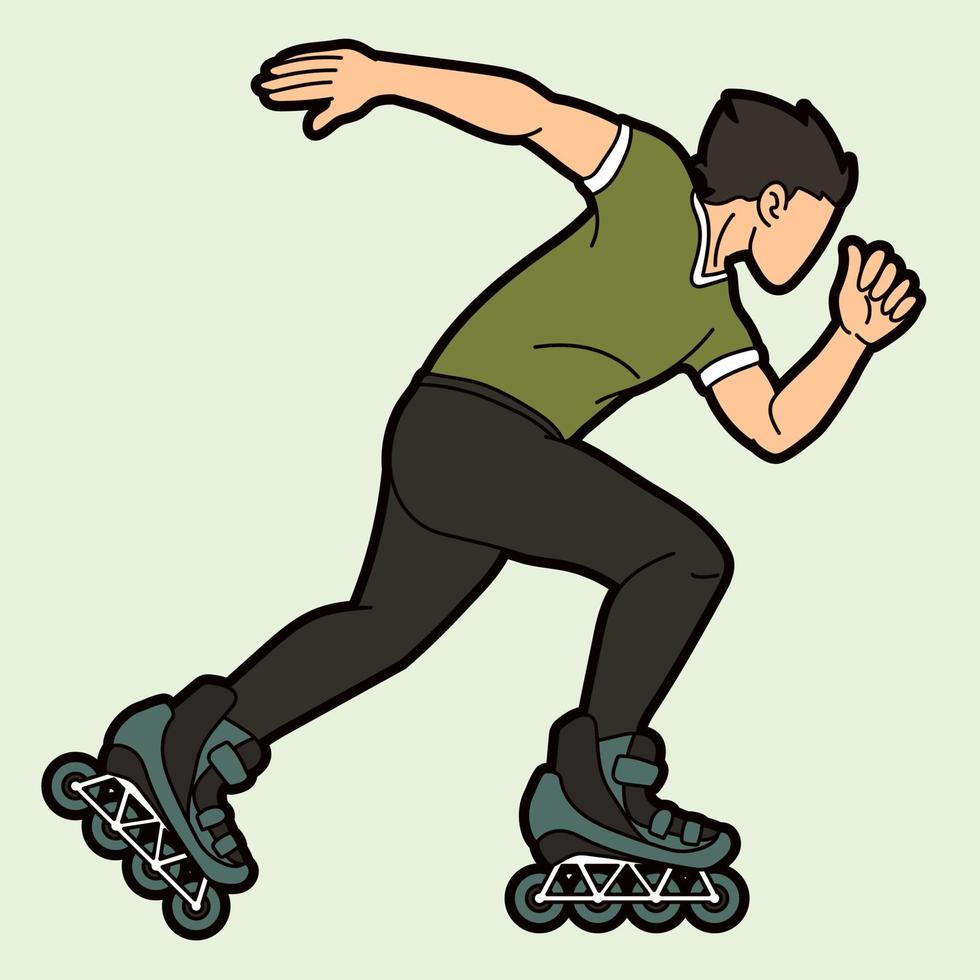 patin à roulettes joueur de patin à roulettes sport extrême vecteur