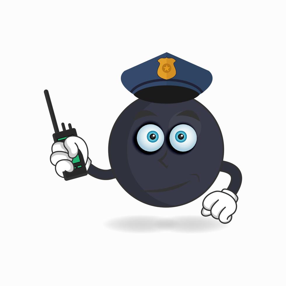 le personnage mascotte du boom devient policier. illustration vectorielle vecteur