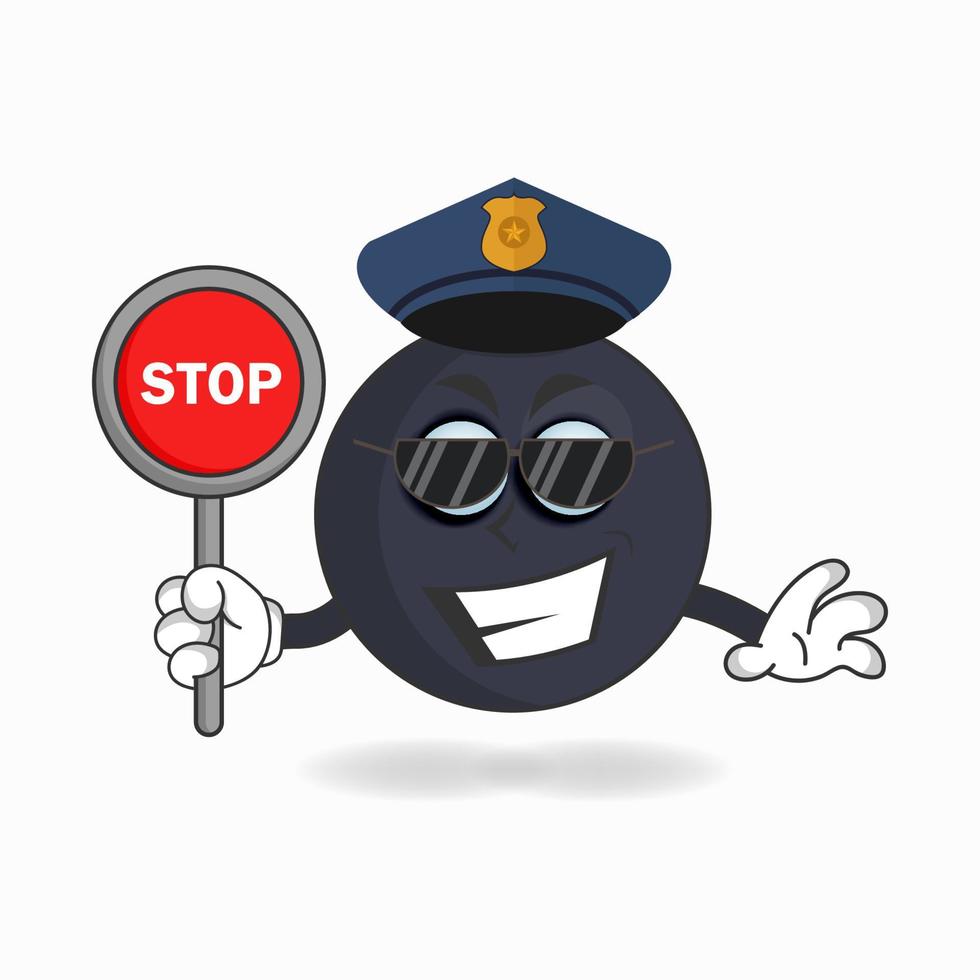 le personnage mascotte du boom devient policier. illustration vectorielle vecteur