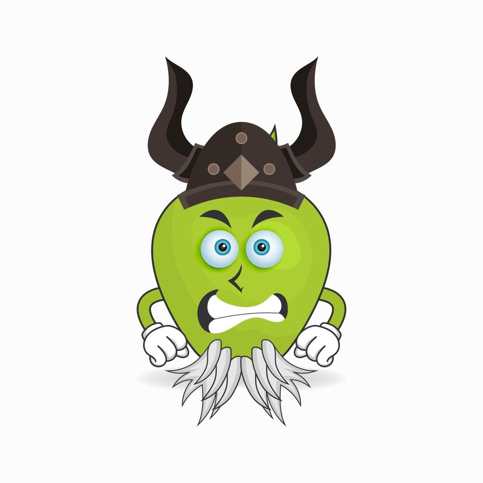 le personnage mascotte pomme devient un combattant. illustration vectorielle vecteur