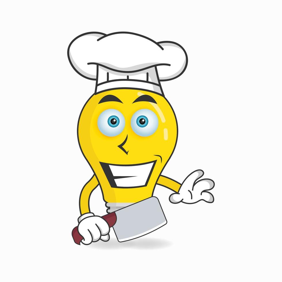 le personnage mascotte bulbe devient chef. illustration vectorielle vecteur