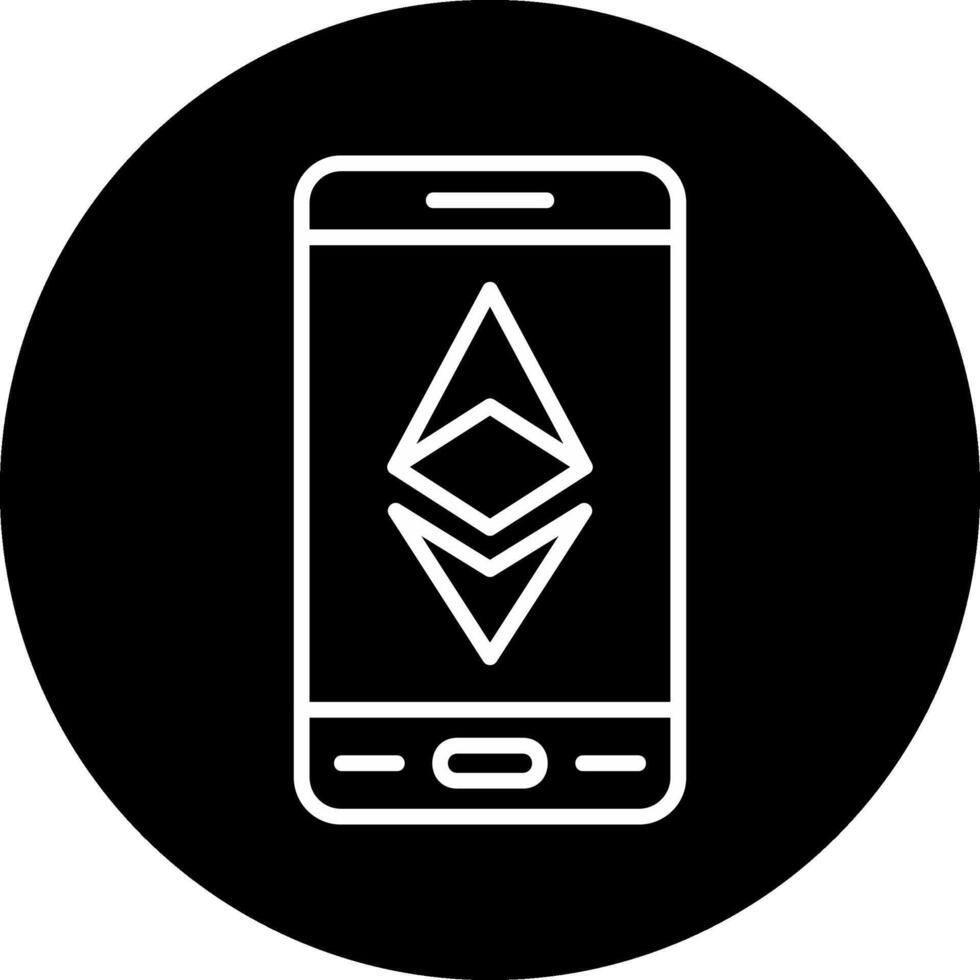 ethereum téléphone intelligent vecto icône vecteur