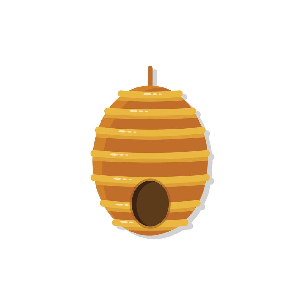 ruche d'abeilles de dessin animé dans un style plat vecteur