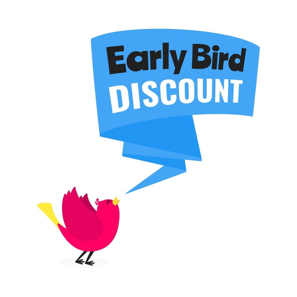 Early bird offre spéciale discount vente événement bannière plat style design illustration vectorielle. vecteur