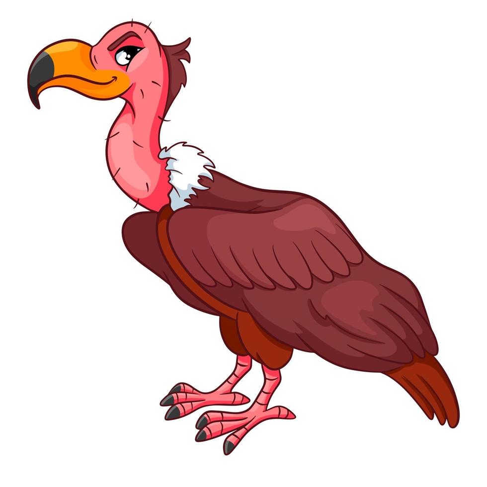 vautour drôle de personnage animal en style cartoon. illustration pour enfants. vecteur