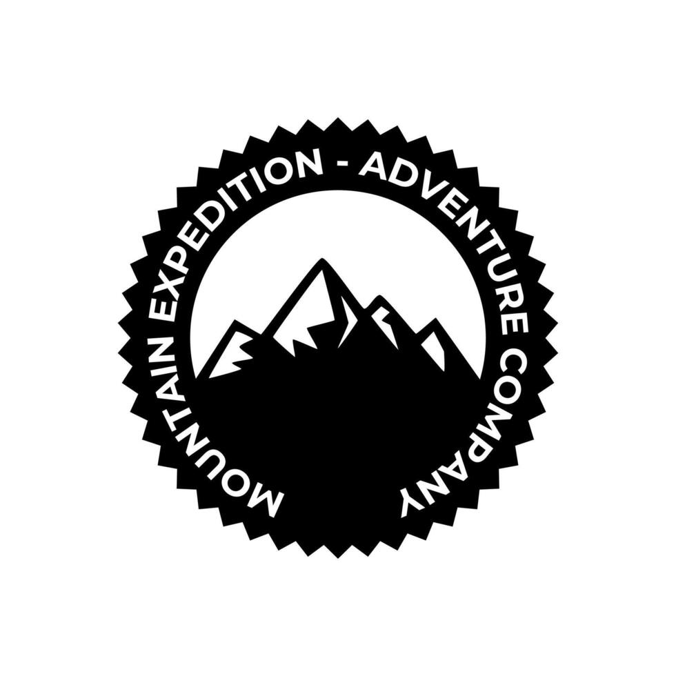 aventure et Extérieur ancien logo modèle, badge ou emblème style. Montagne logo vecteur conception modèle.