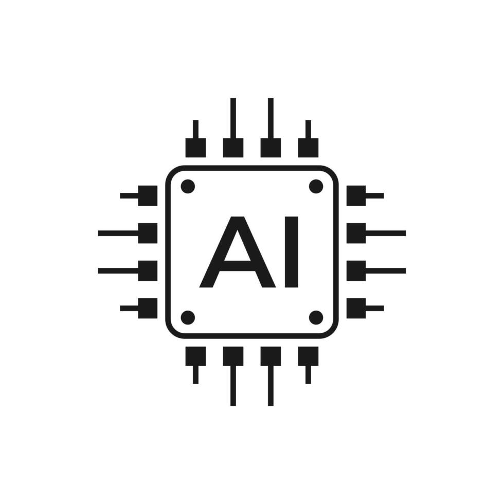 ai processeur vecteur icône logo. circuit icône vecteur illustration logo modèle.