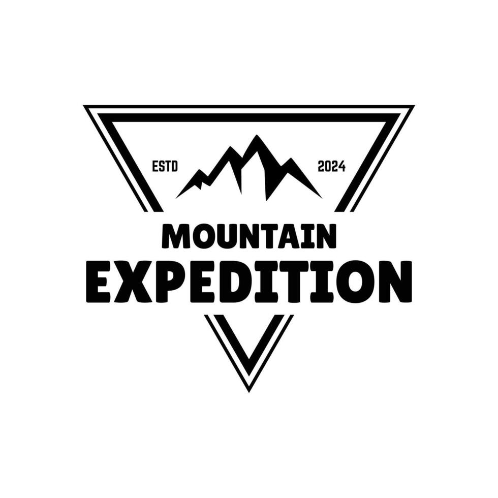 aventure et Extérieur ancien logo modèle, badge ou emblème style. Montagne logo vecteur conception modèle.