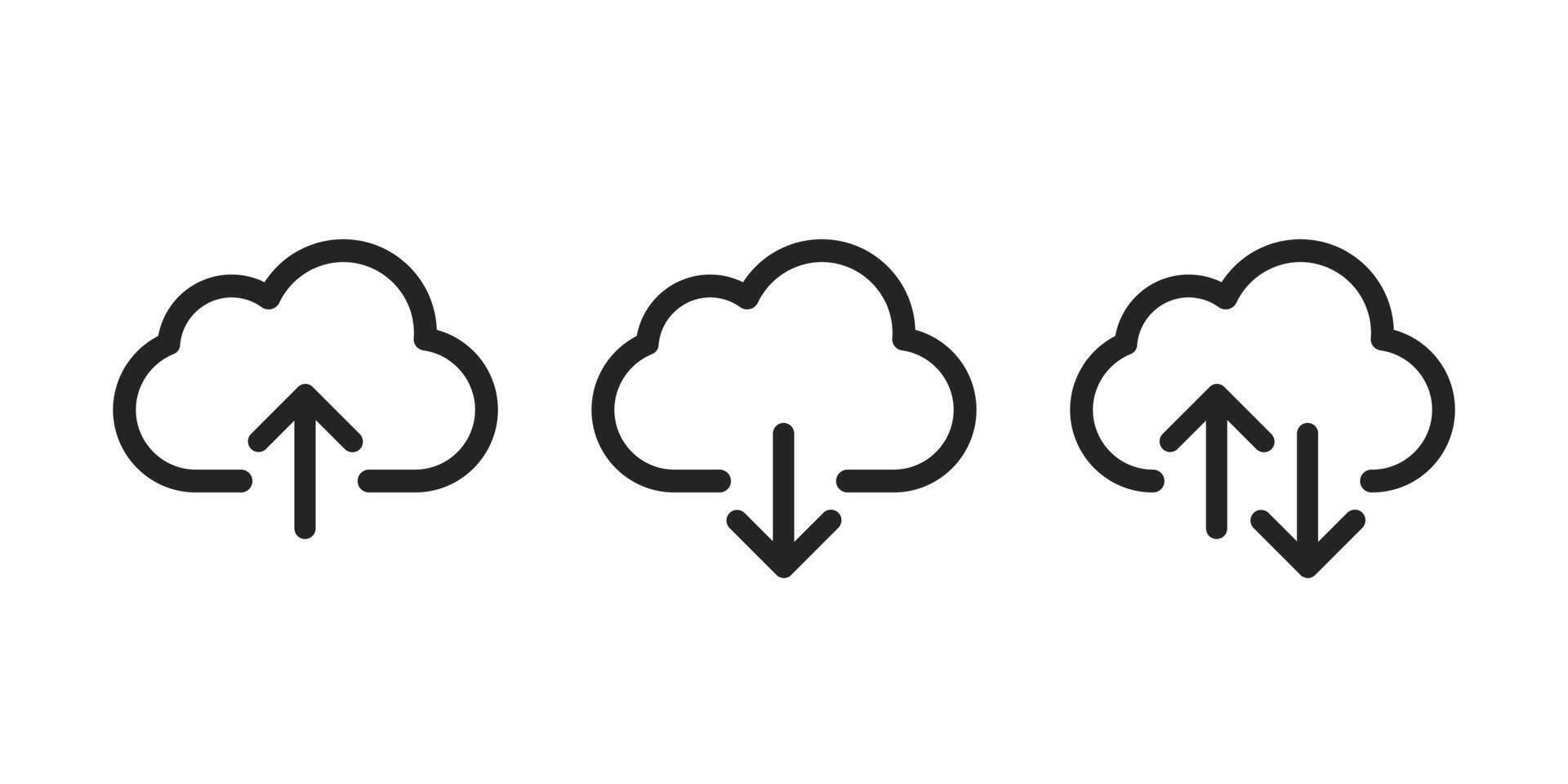 nuage Télécharger et télécharger icône ensemble. nuage un service symbole. vecteur illustration.