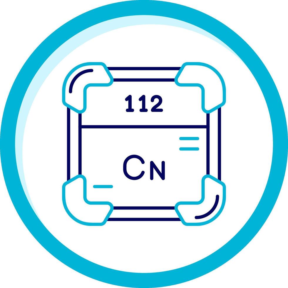 copernicium deux Couleur bleu cercle icône vecteur
