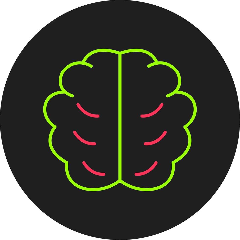 icône de cercle de glyphe de cerveau vecteur