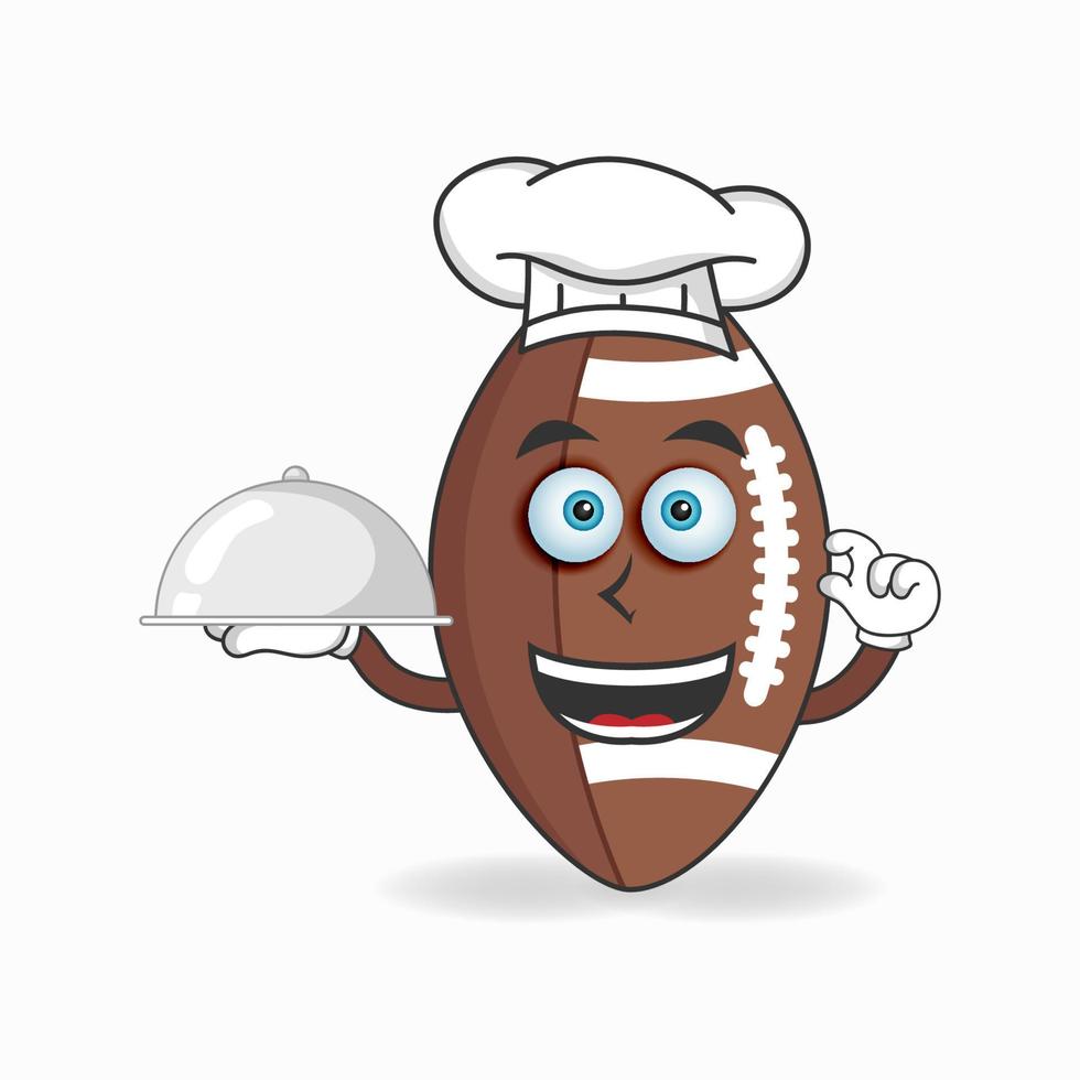 le personnage mascotte du football américain devient chef. illustration vectorielle vecteur