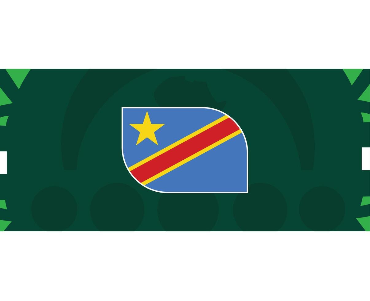 dr Congo emblème drapeau africain nations 2023 équipes des pays africain Football symbole logo conception vecteur illustration