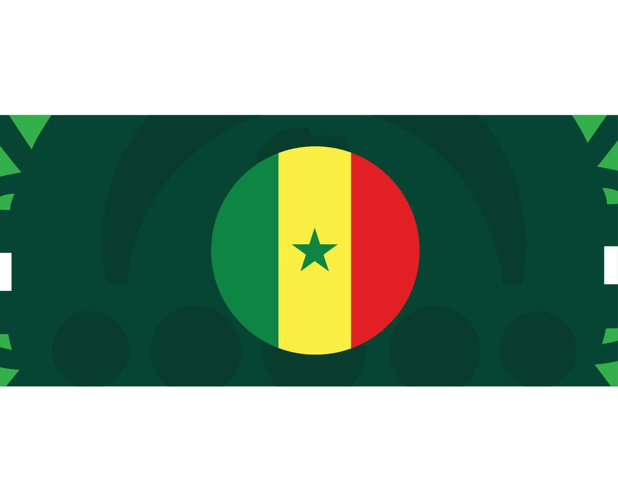 Sénégal drapeau emblème africain nations 2023 équipes des pays africain Football symbole logo conception vecteur illustration