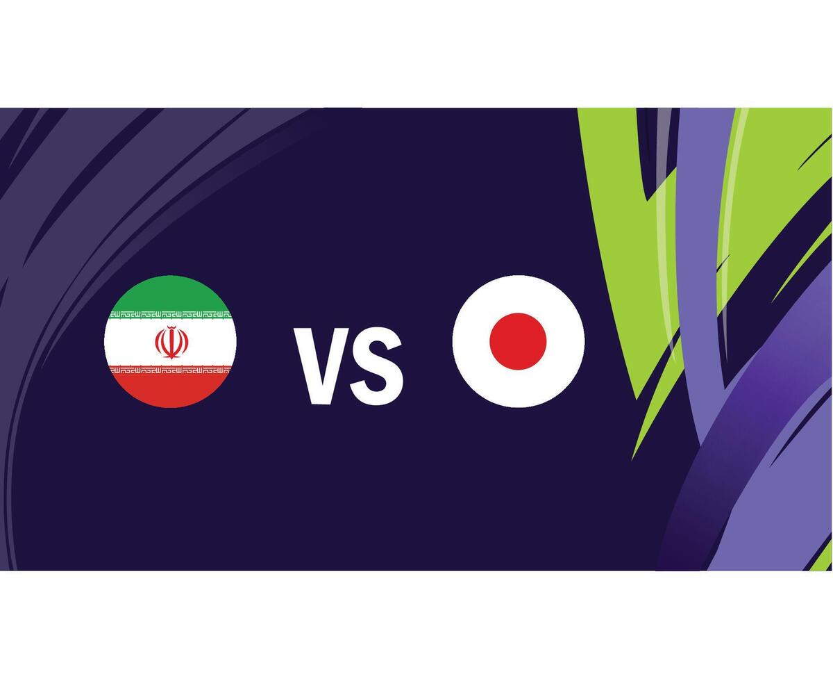 J'ai couru et Japon rencontre drapeaux emblèmes asiatique nations 2023 équipes des pays asiatique Football symbole logo conception vecteur illustration