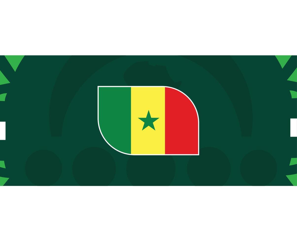 Sénégal emblème drapeau africain nations 2023 équipes des pays africain Football symbole logo conception vecteur illustration