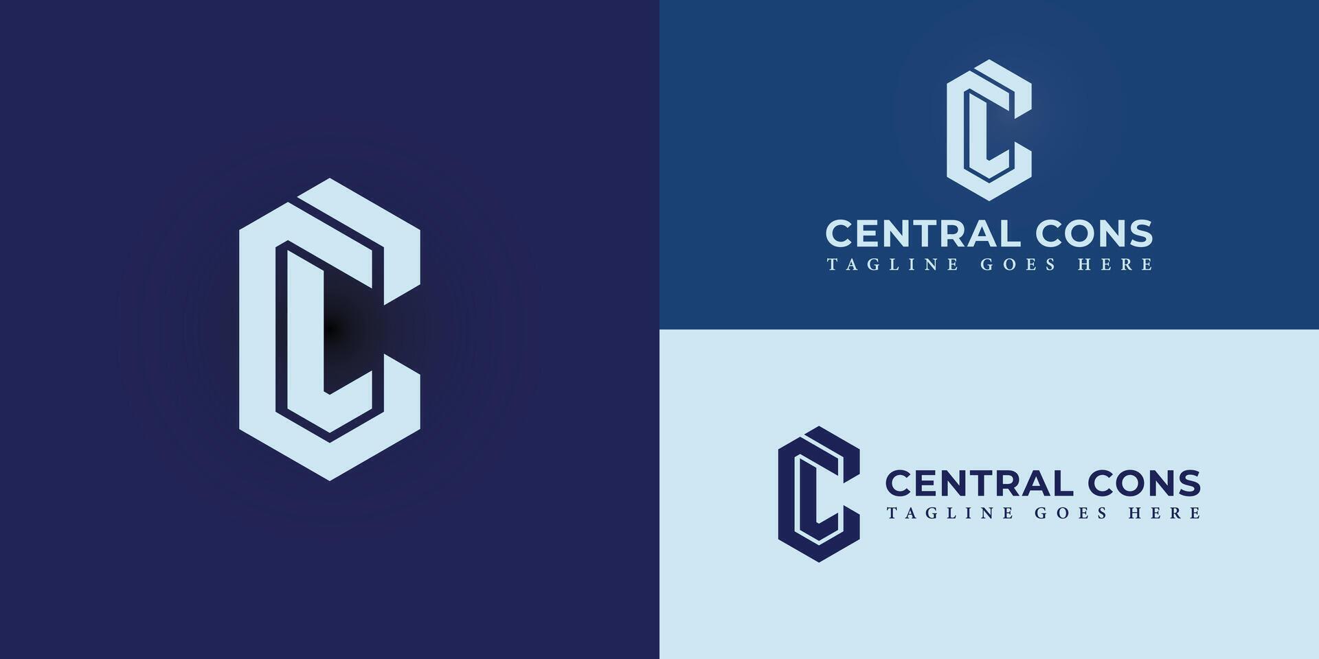 initiale des lettres cc arrondi hexagone forme monogramme bleu Facile moderne logo présenté avec plusieurs Contexte couleurs. le logo est adapté pour construction entreprise logo conception inspiration vecteur
