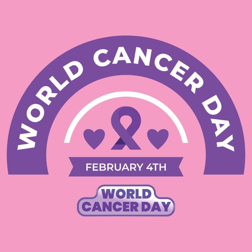 monde cancer journée carte, février 4 vecteur