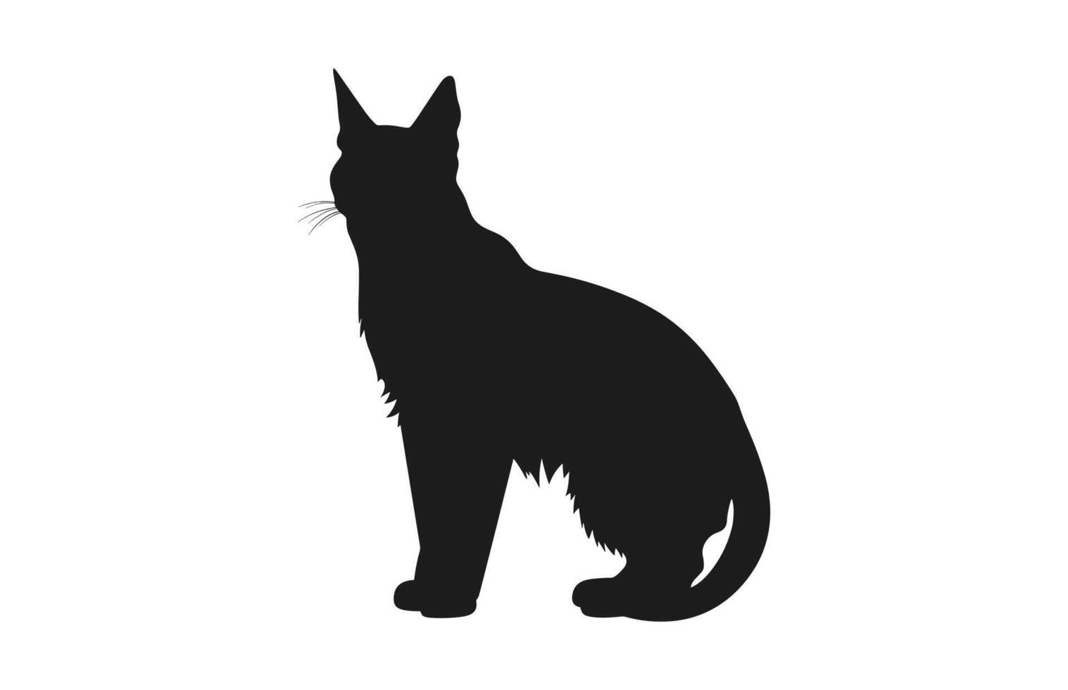 Lynx chat silhouette noir vecteur isolé sur une blanc Contexte