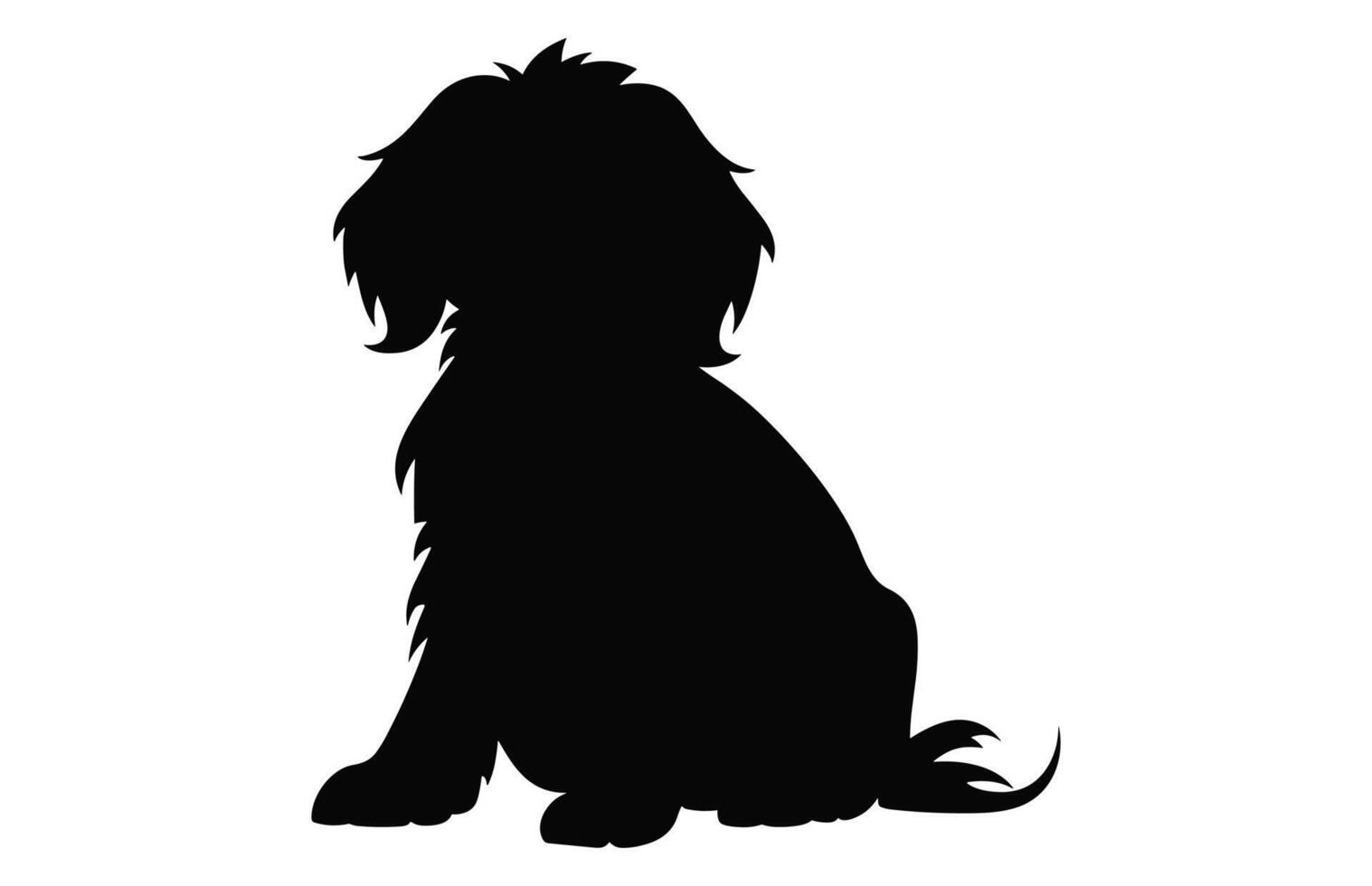 une cockapoo chien noir silhouette vecteur gratuit
