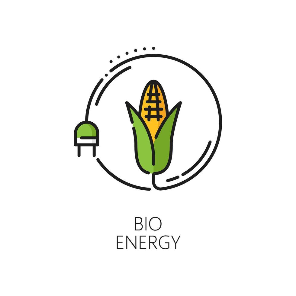 vert bio énergie, nettoyer éco Puissance mince ligne icône vecteur