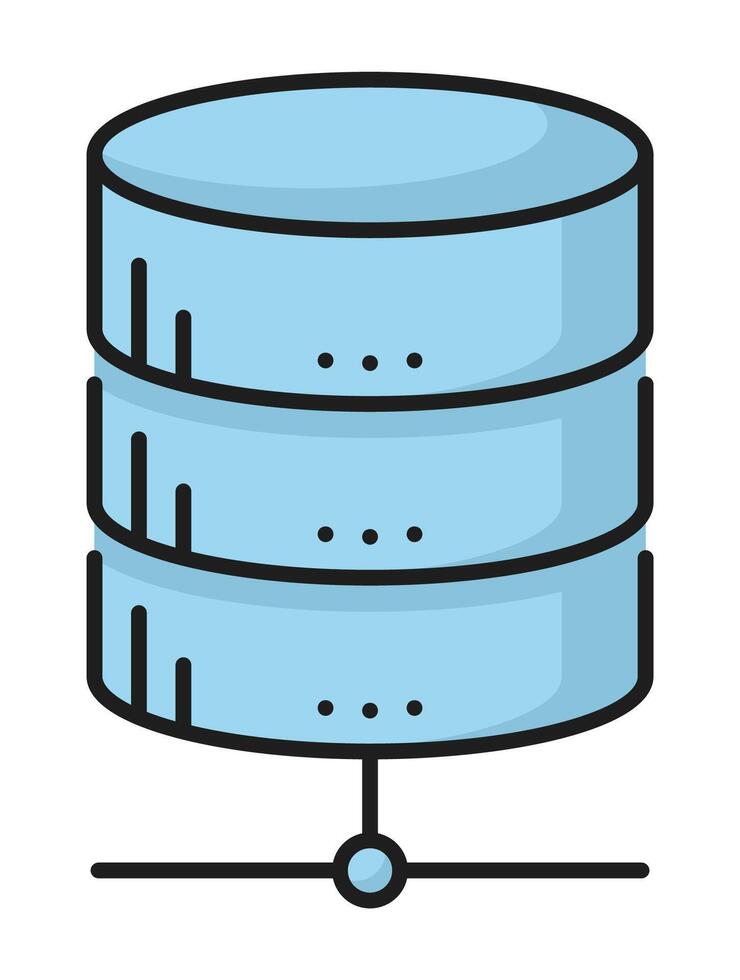 Couleur base de données, réseau serveur, nuage espace de rangement icône vecteur