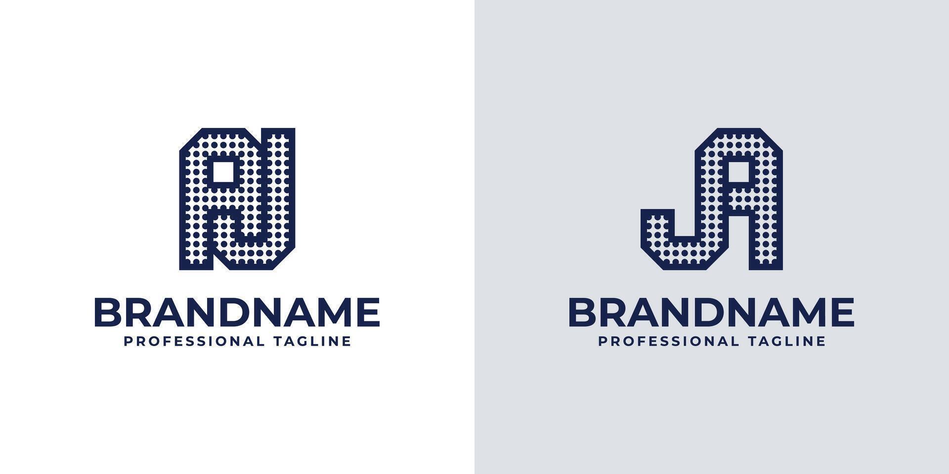 des lettres un J et ja point monogramme logo, adapté pour affaires avec un J ou ja initiales vecteur