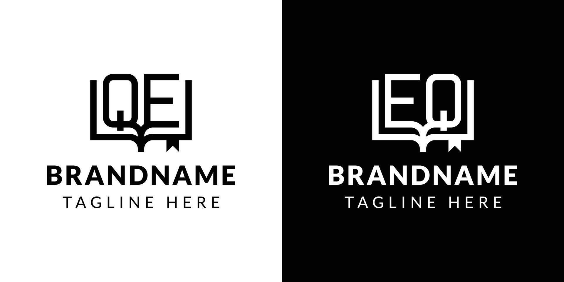 des lettres qe et eq livre logo, adapté pour affaires en relation à livre avec qe ou eq initiales vecteur