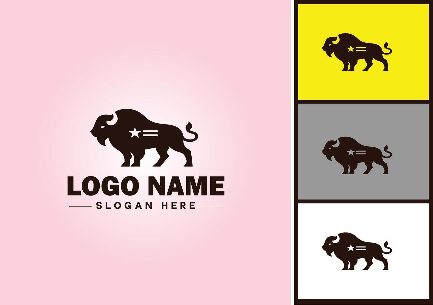 bison logo vecteur art icône graphique pour affaires marque icône bison logo modèle