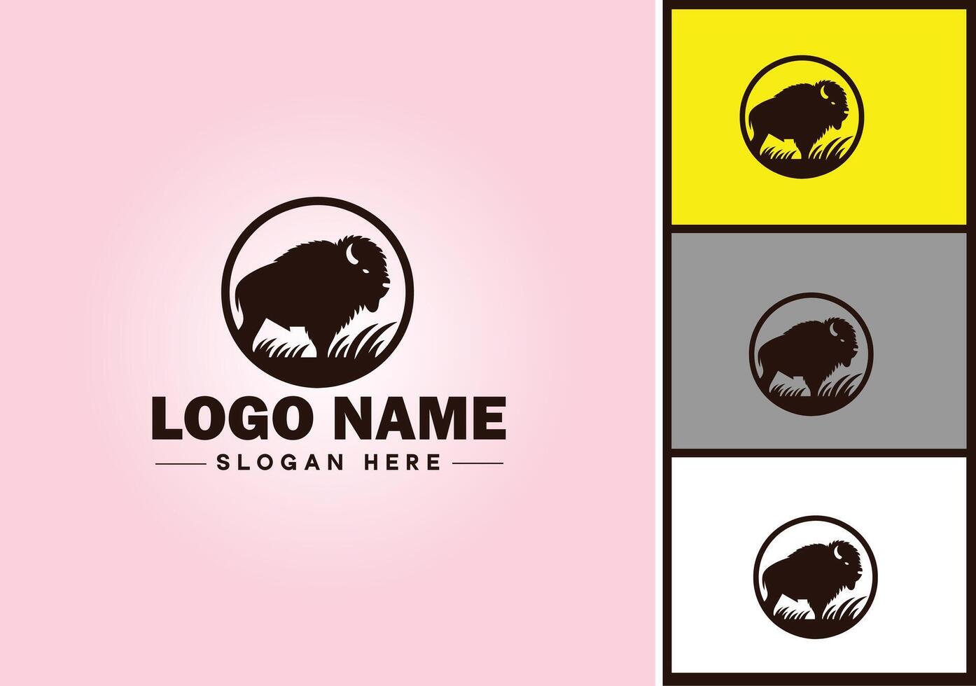 bison logo vecteur art icône graphique pour affaires marque icône bison logo modèle