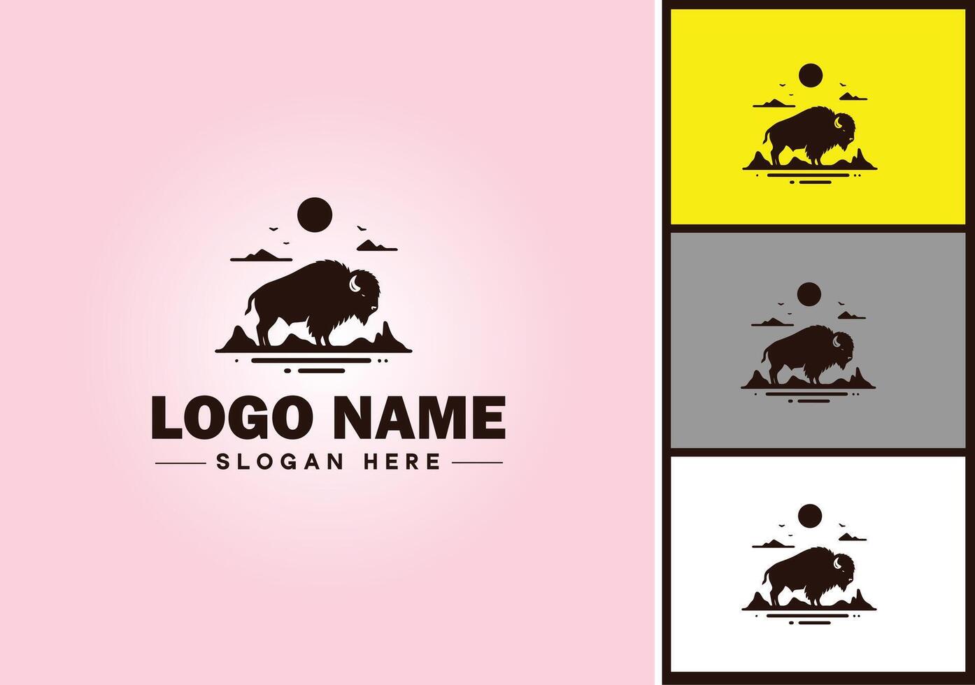 bison logo vecteur art icône graphique pour affaires marque icône bison logo modèle