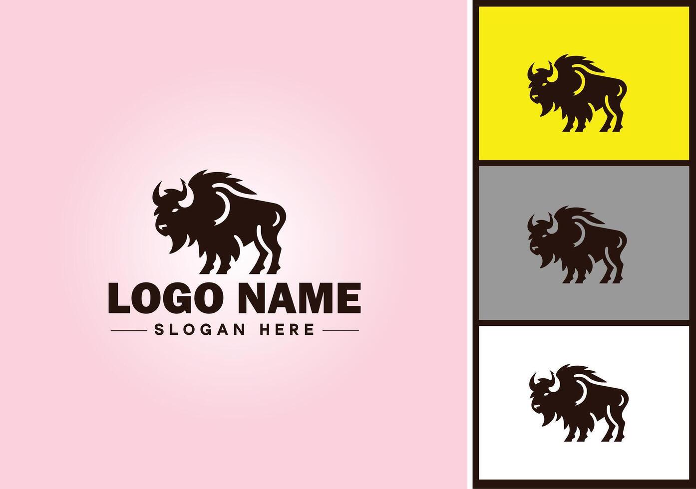 bison logo vecteur art icône graphique pour affaires marque icône bison logo modèle