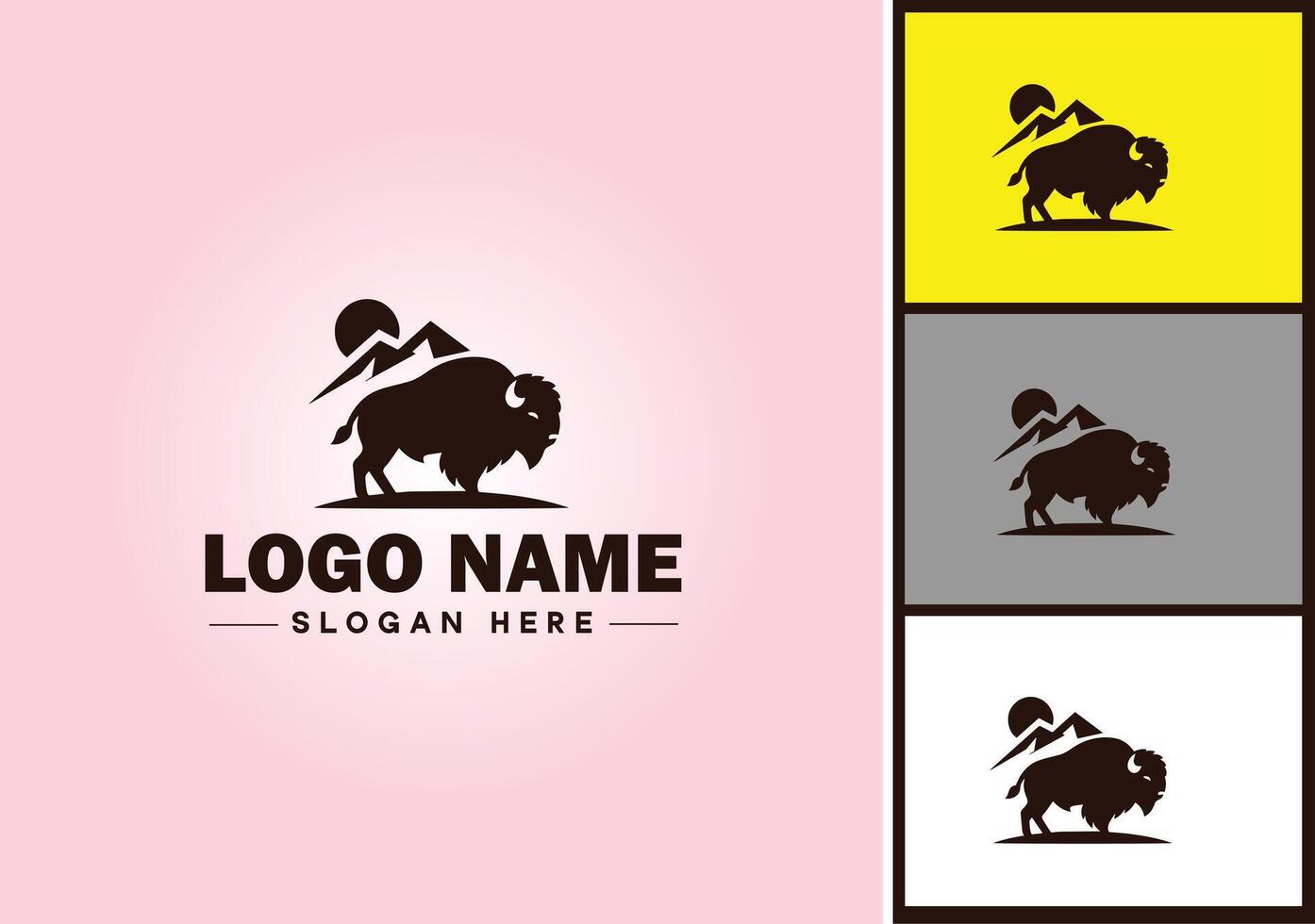 bison logo vecteur art icône graphique pour affaires marque icône bison logo modèle