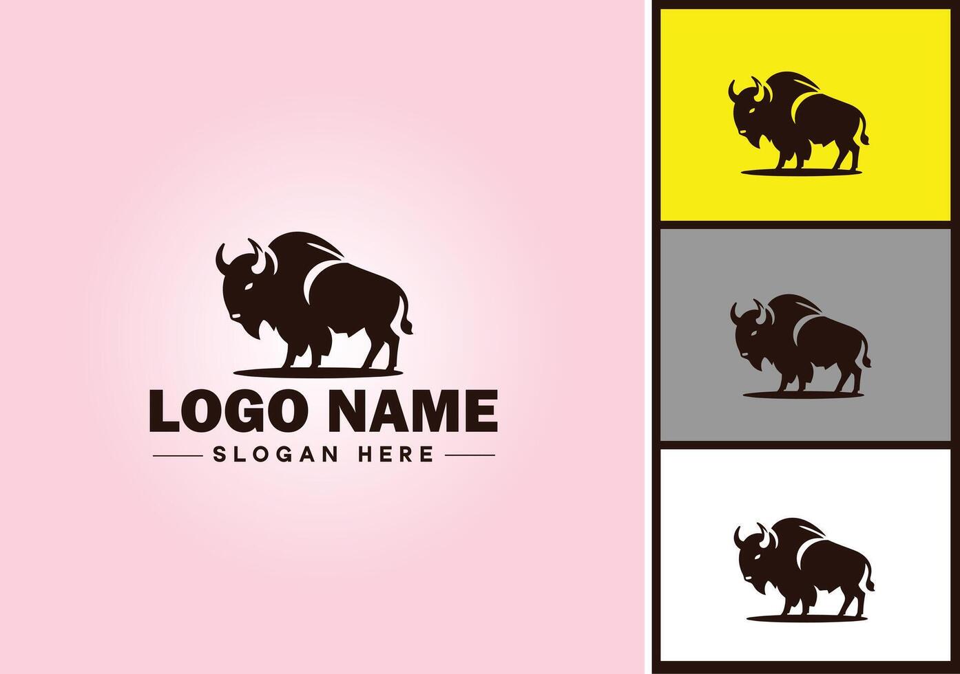 bison logo vecteur art icône graphique pour affaires marque icône bison logo modèle