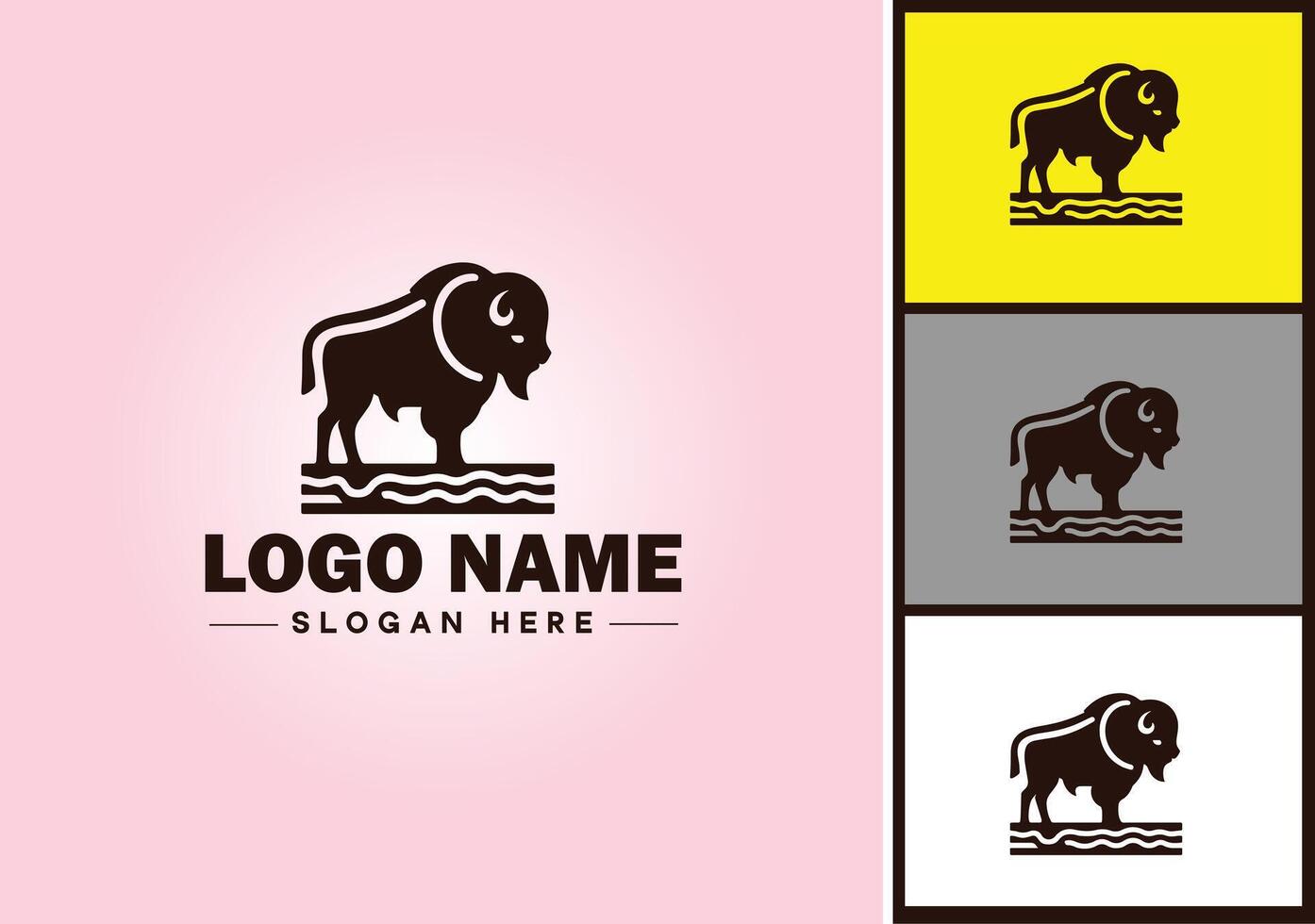 bison logo vecteur art icône graphique pour affaires marque icône bison logo modèle