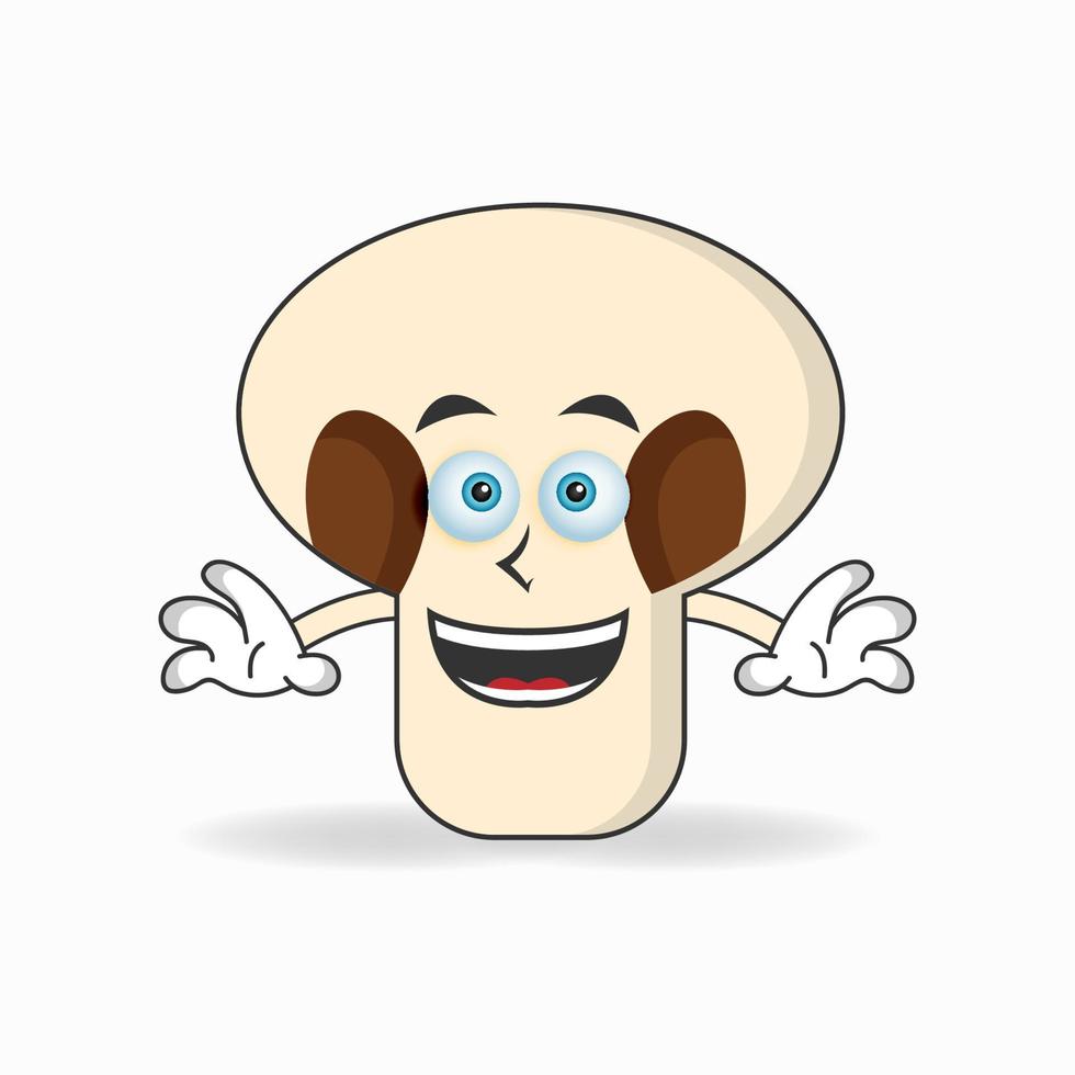 personnage de mascotte de champignons avec une expression de sourire. illustration vectorielle vecteur