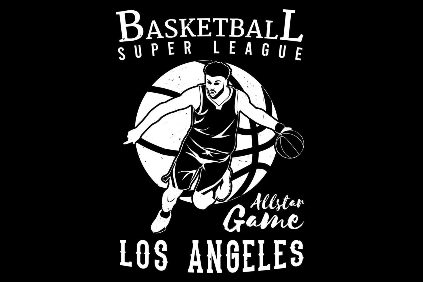 conception de silhouette de super ligue de basket-ball vecteur