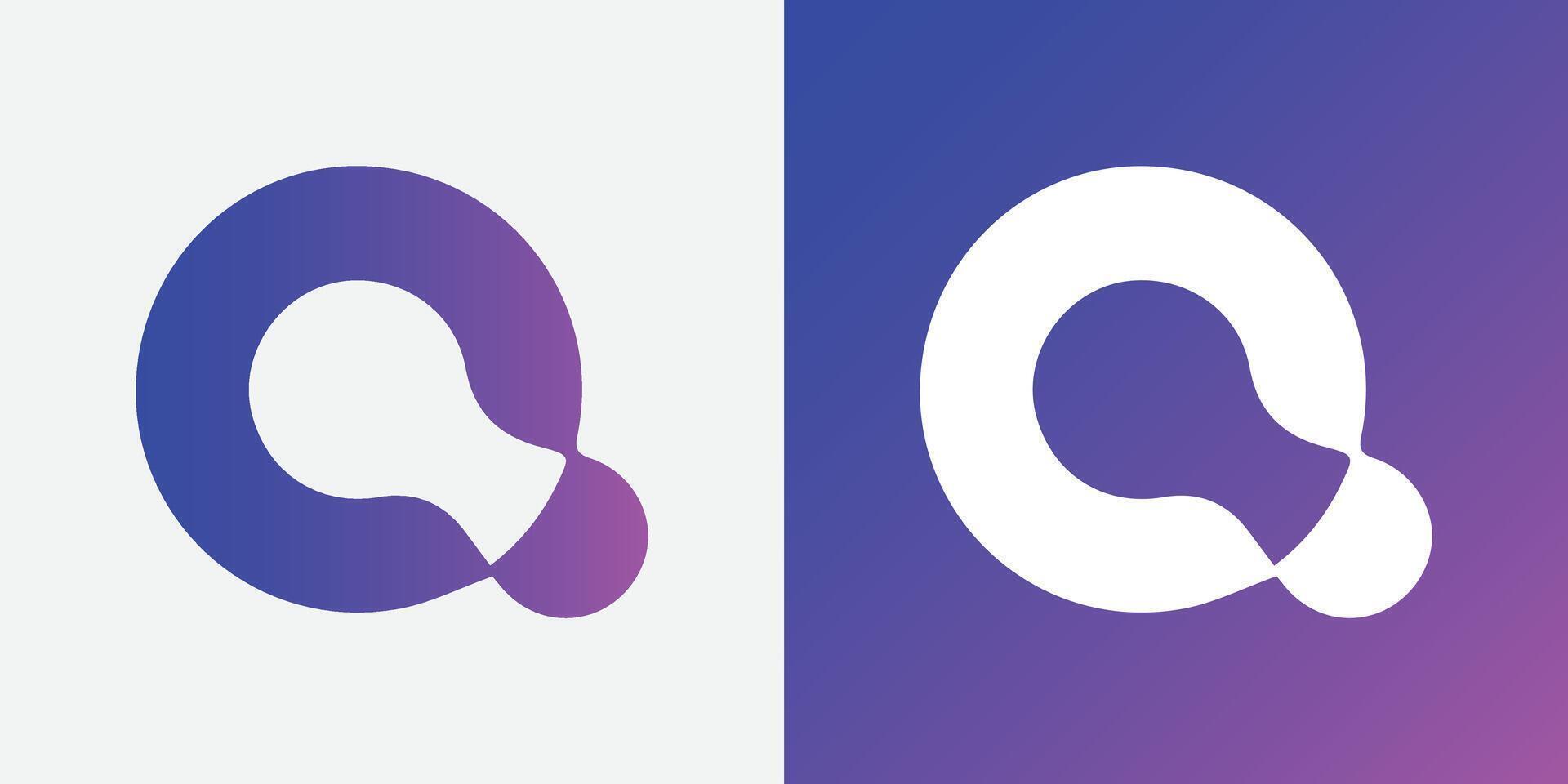 vecteur moderne q lettre logo icône pente logo