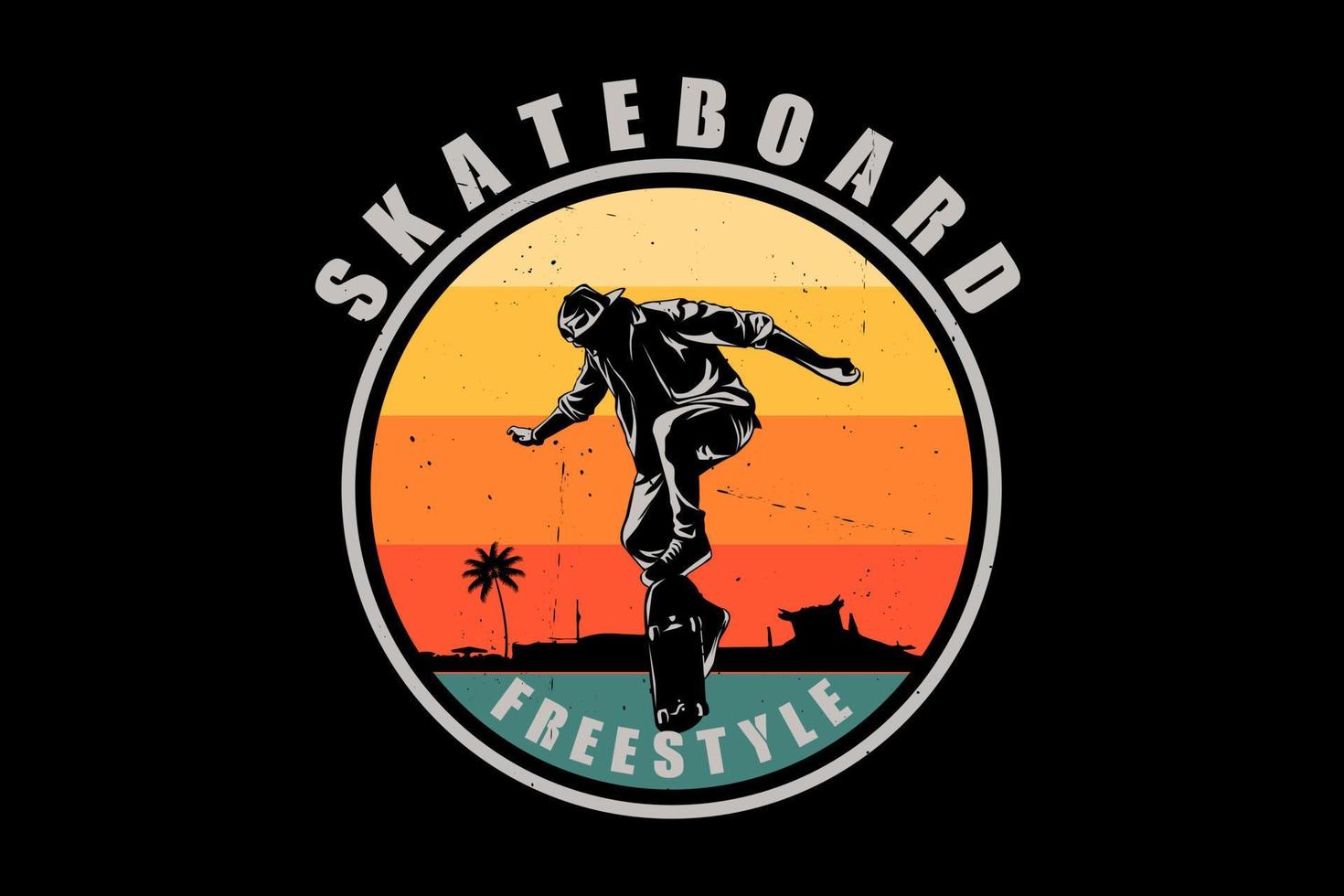 conception de silhouette de skateboard freestyle vecteur