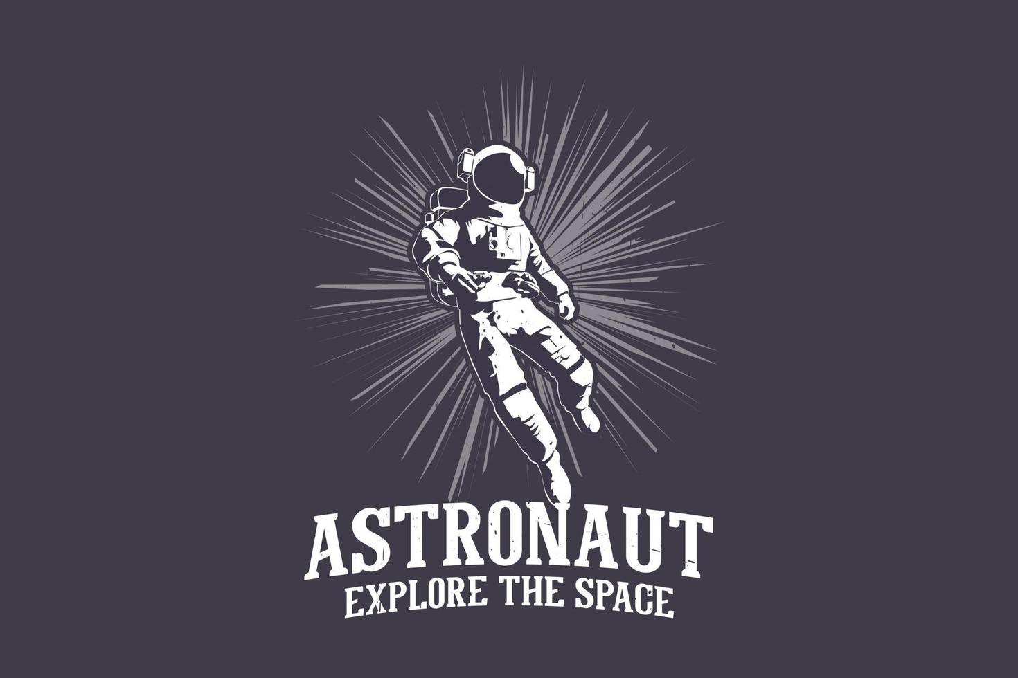 astronaute explorer la conception de la silhouette de l'espace vecteur