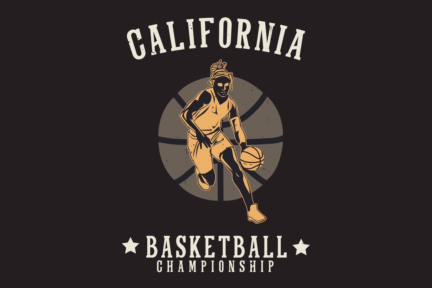 conception de silhouette de championnat de basket-ball de californie vecteur